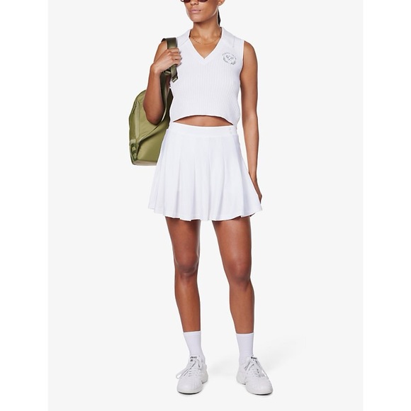 NWT- WEWOREWHAT Pleated High-Rise Stretch-Woven Tennis Skort -
Optic White - Picture 3 of 13